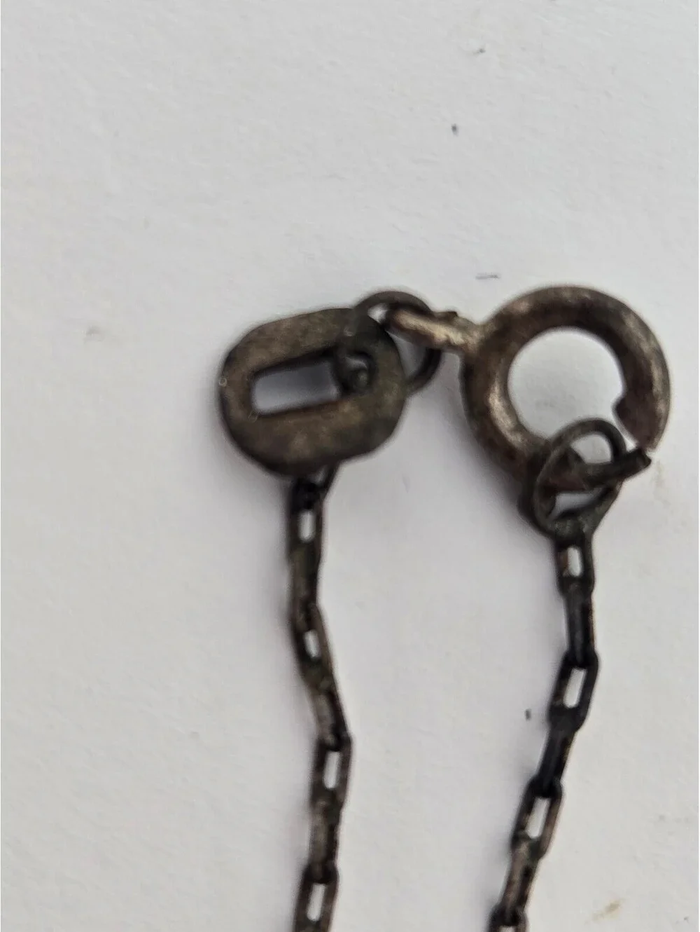 Vintage Thin Silver Chain Necklace with Spring Ring Clasp